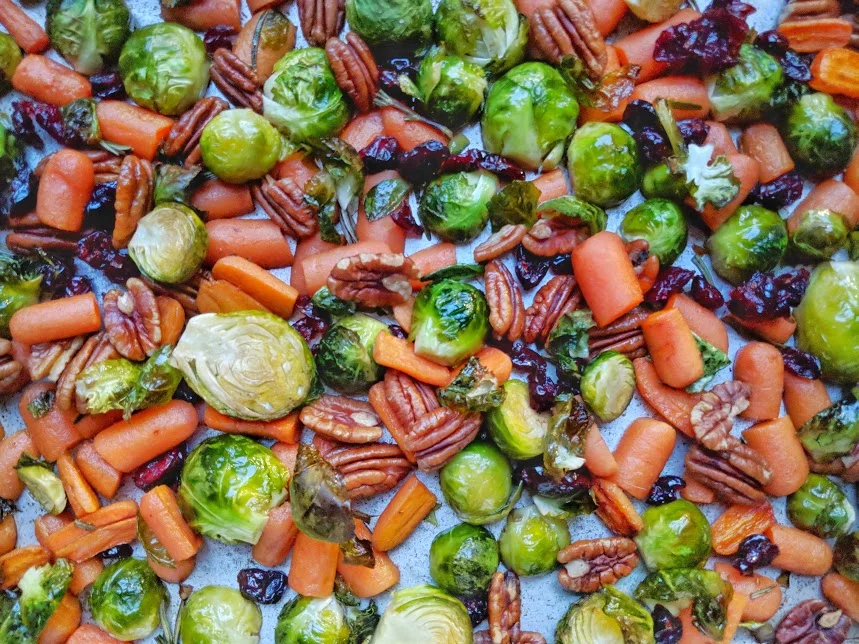 Roasted Vegetables with Maple Pecans & Cranberries