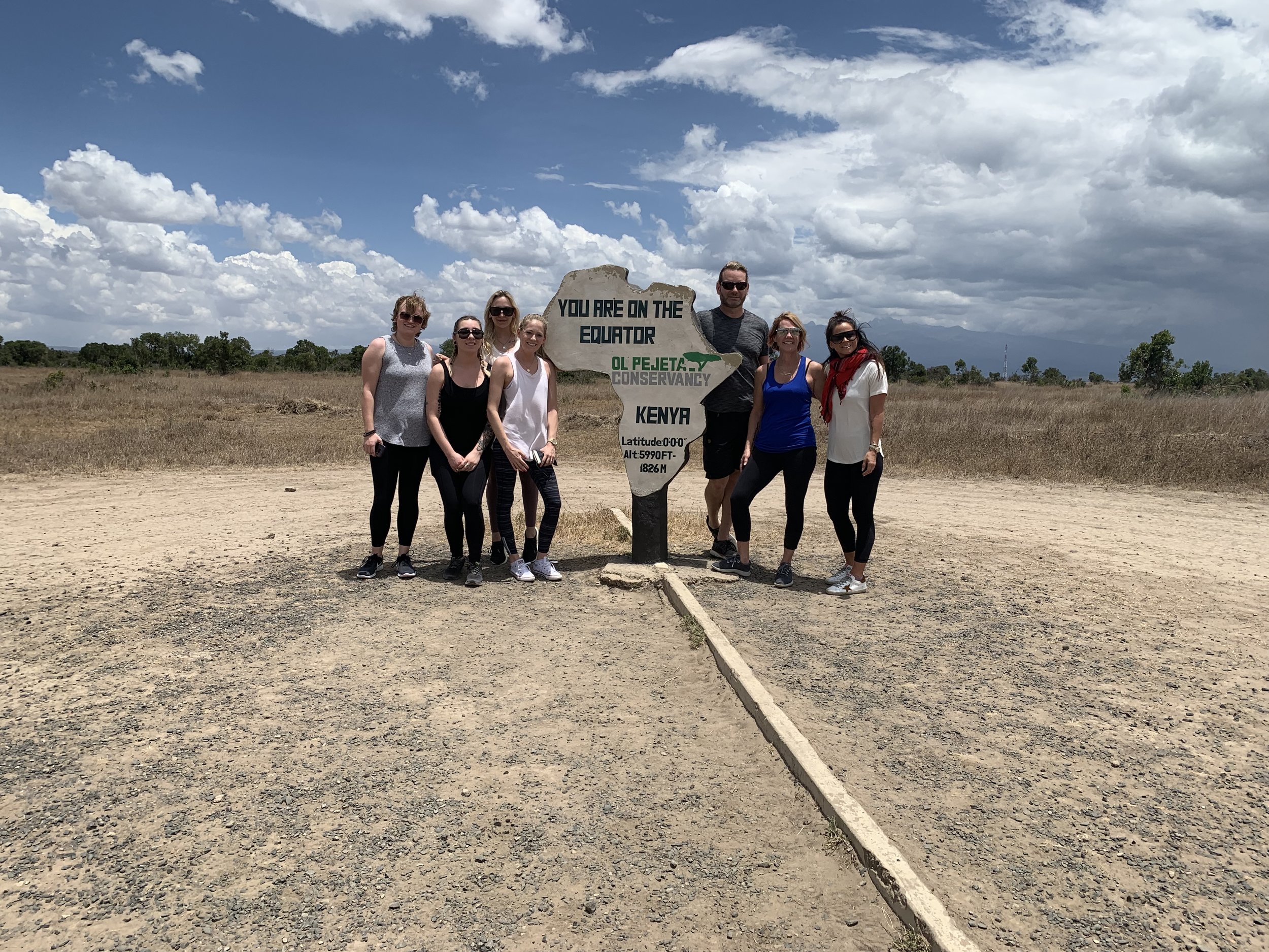 The whole gang at the equator. This photo was taken moments after arriving on the conservancy.