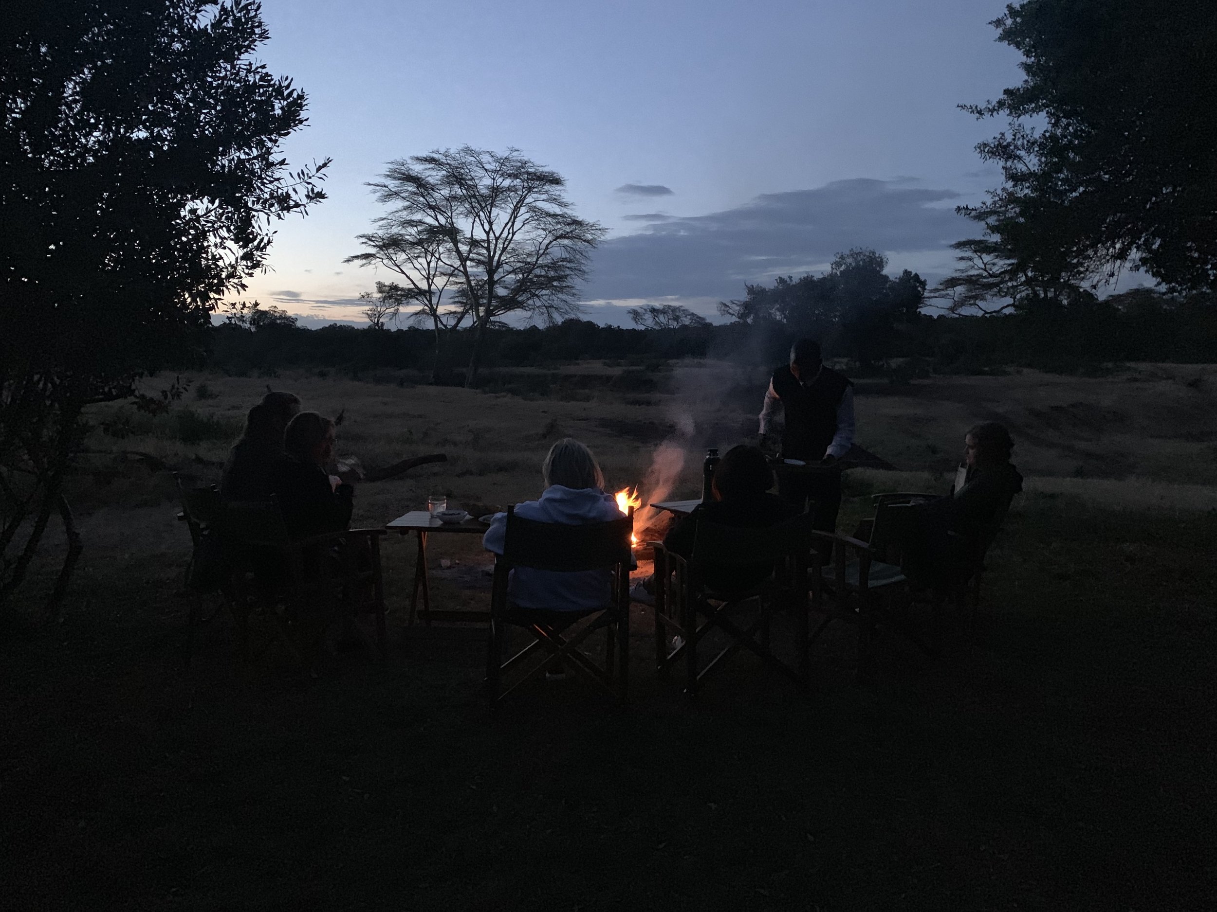We enjoyed Sundowners (aka cocktails or drinks of your choice) by the fire each and every night