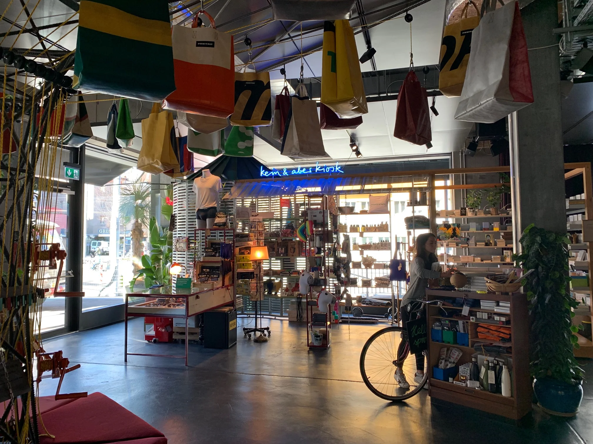 browsing in the gift shop/local artisan area