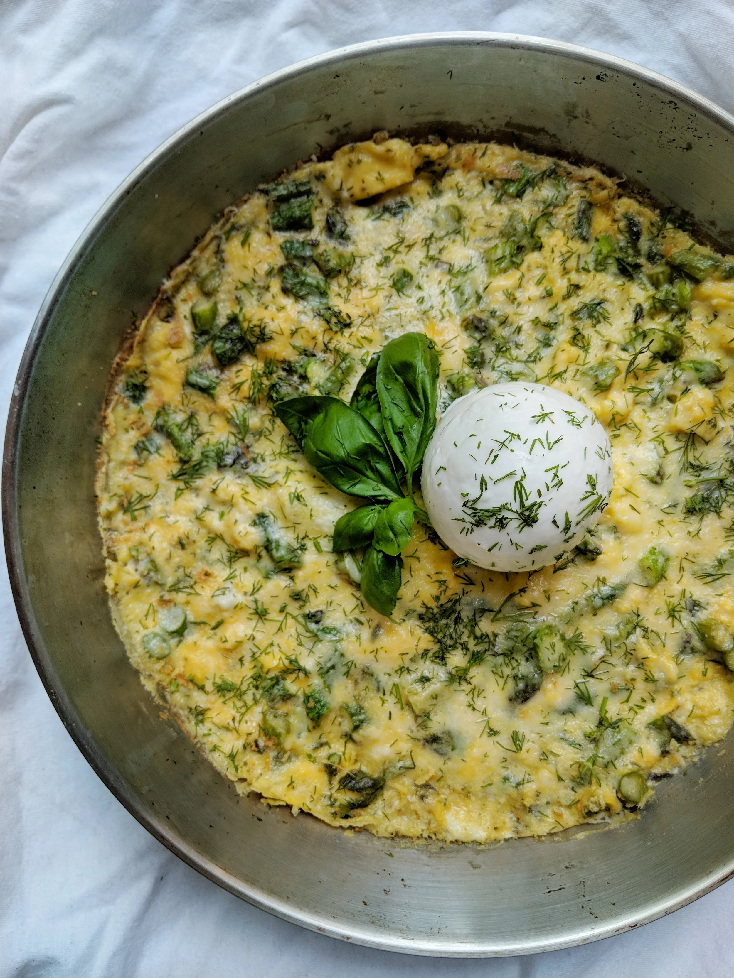 Asparagus & Dill Frittata with Burrata