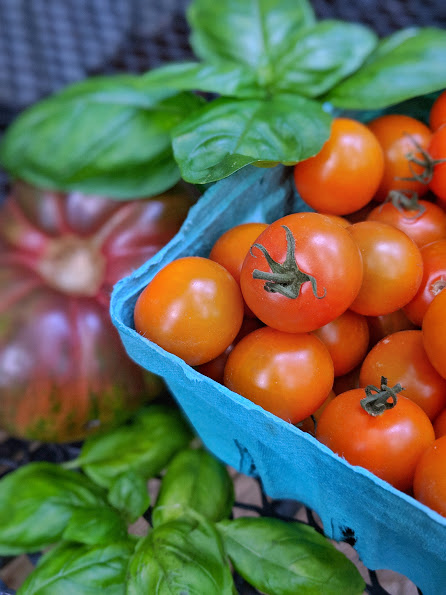 The making for a Summer Tomato Salad. Quintessentially summery!