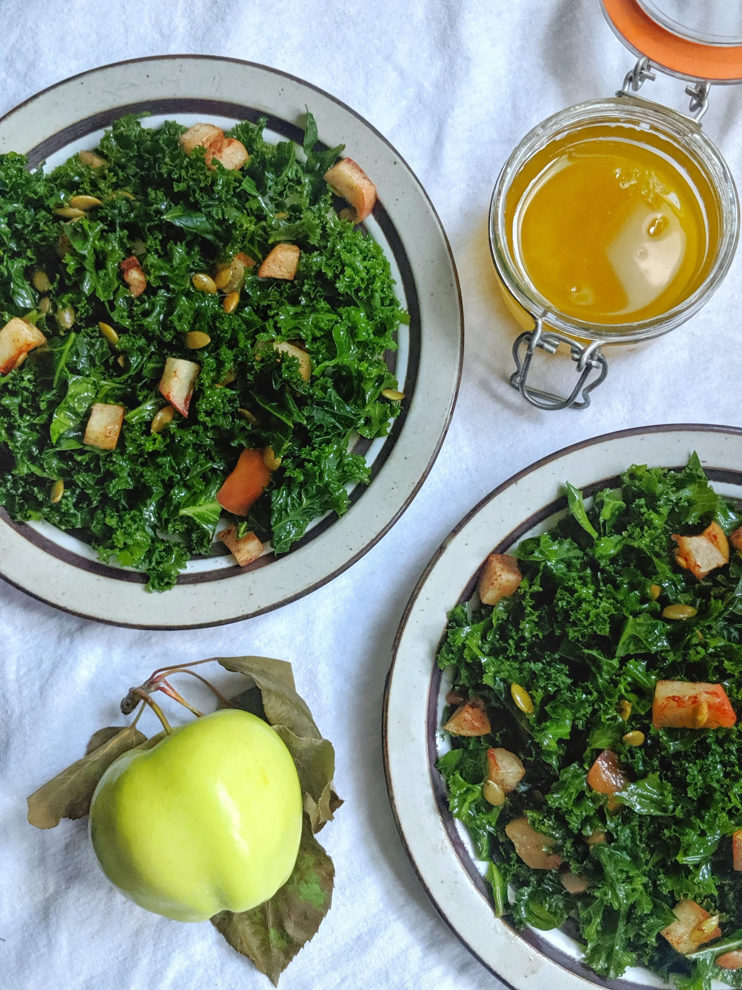 Roasted Apple Kale Salad