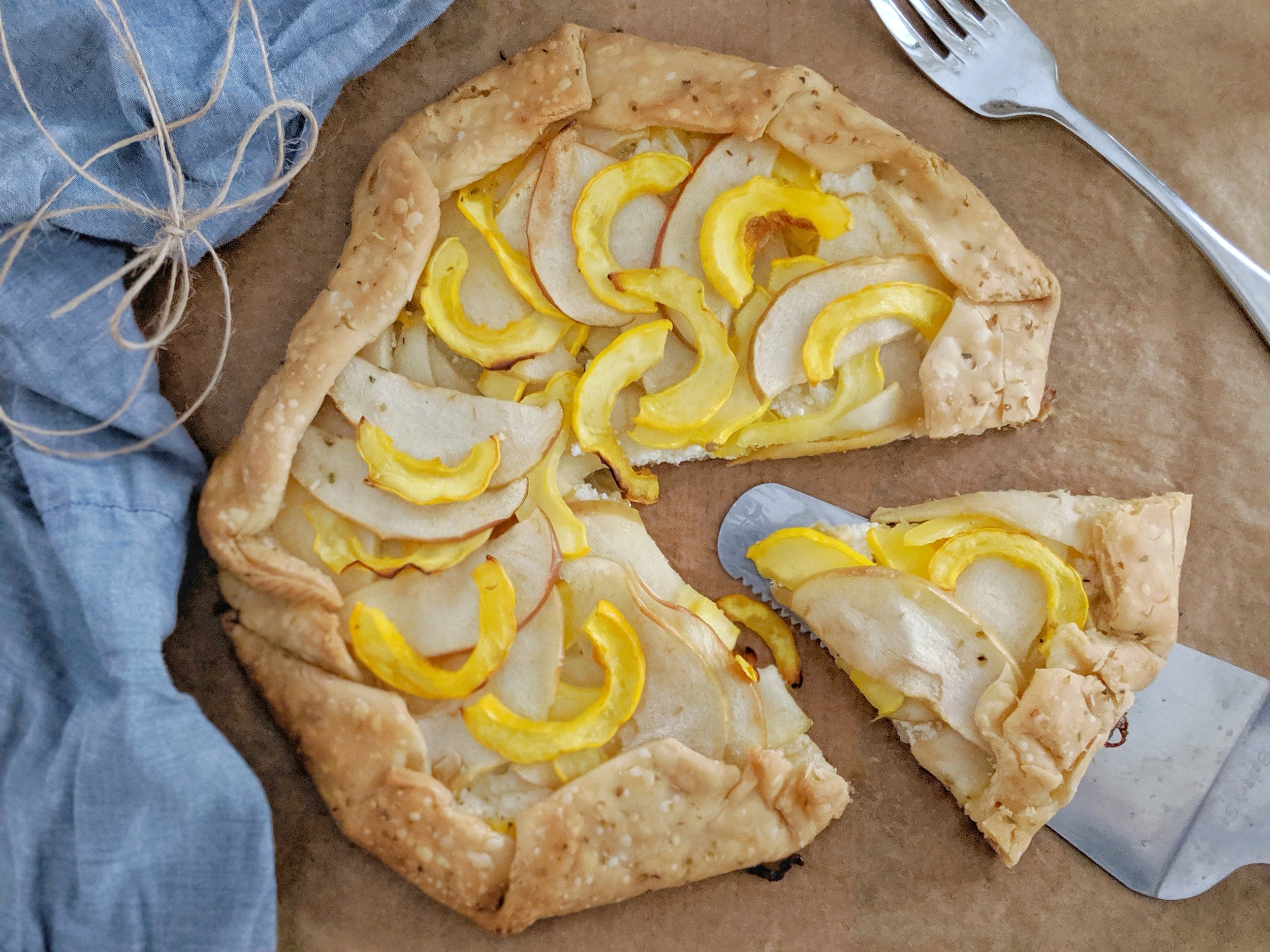 Apple Delicata Squash Galette with Herbed Crust — YOGABYCANDACE