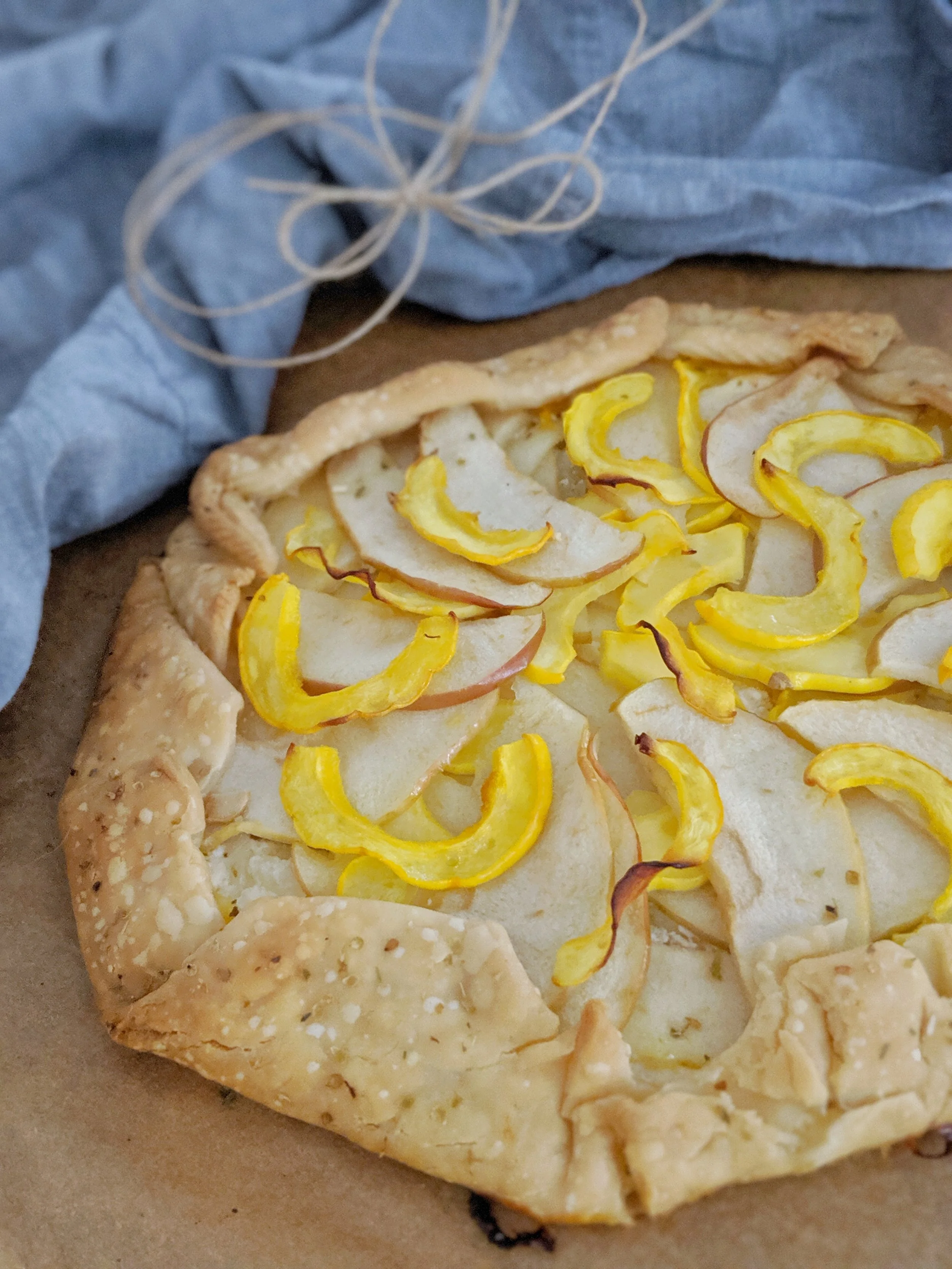 Apple Delicata Squash Galette with Herbed Crust