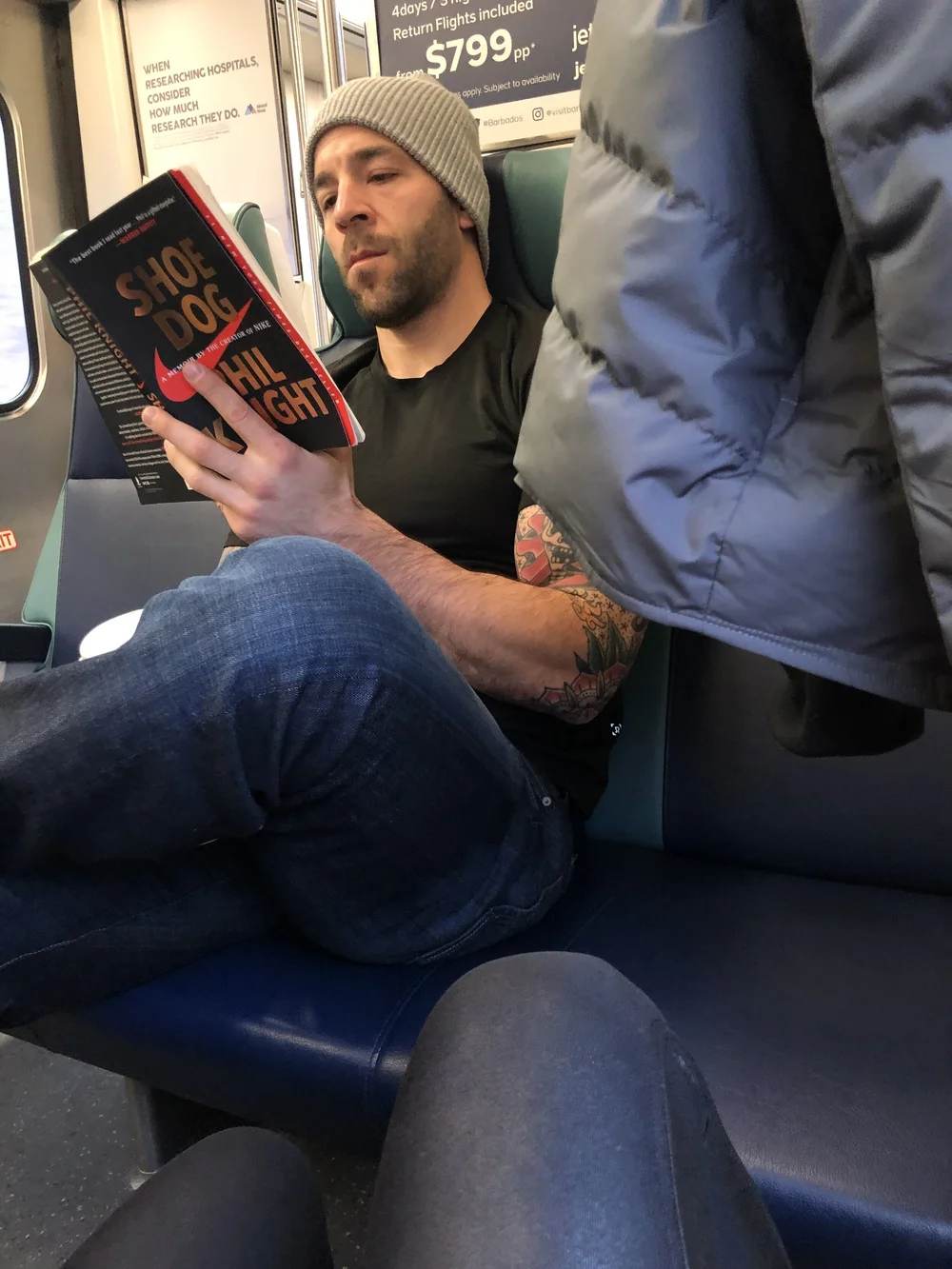Reading on the train