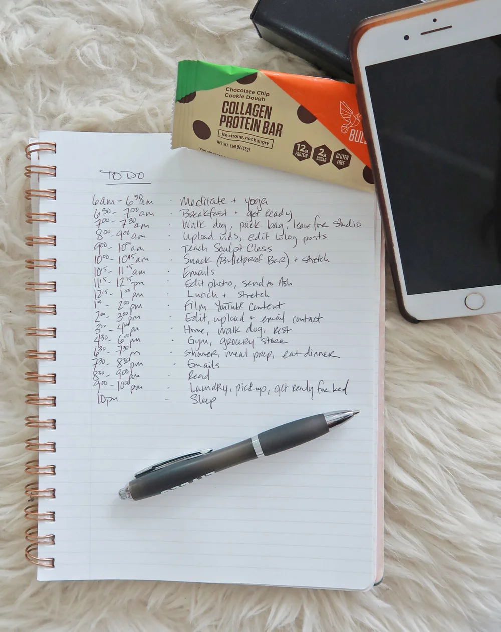 Typical weekday schedule