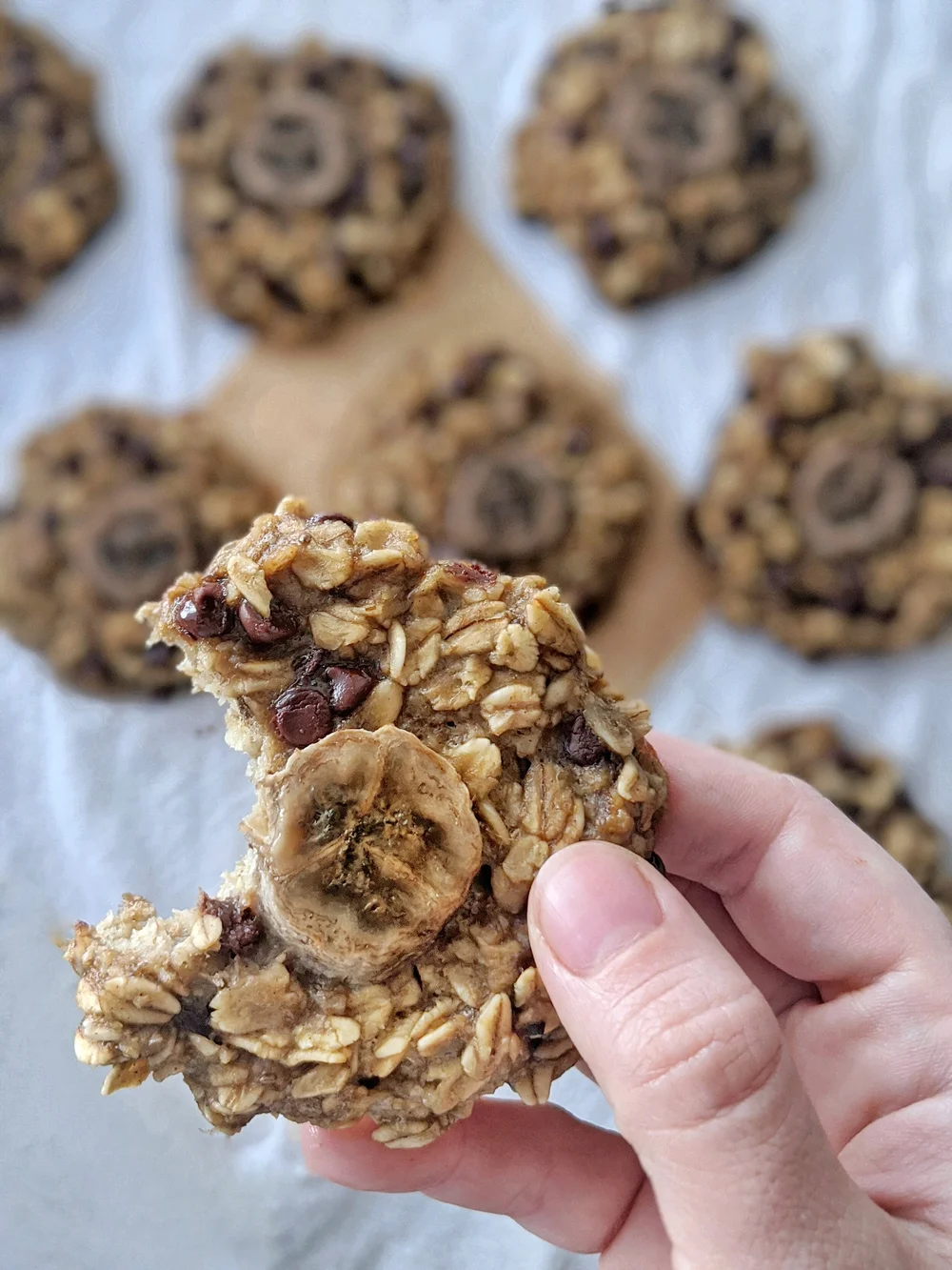 Flourless Banana Oatmeal Chocolate Cookies