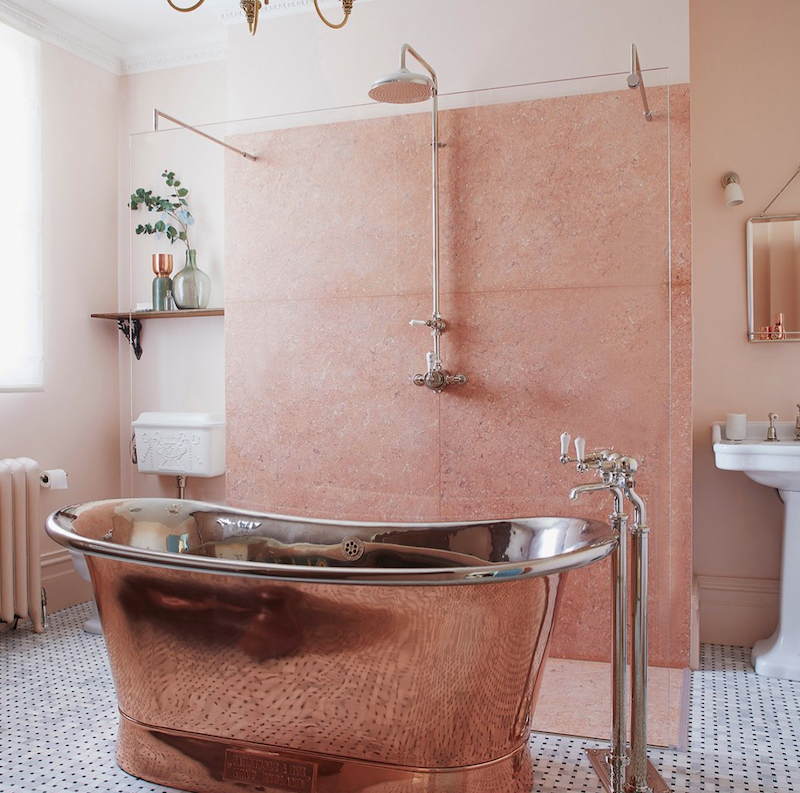 I love when someone goes BOLD, like Homemilk did here with this pink vibes bathroom