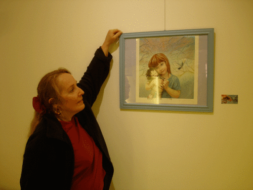 Jennifer Poulter with my painting