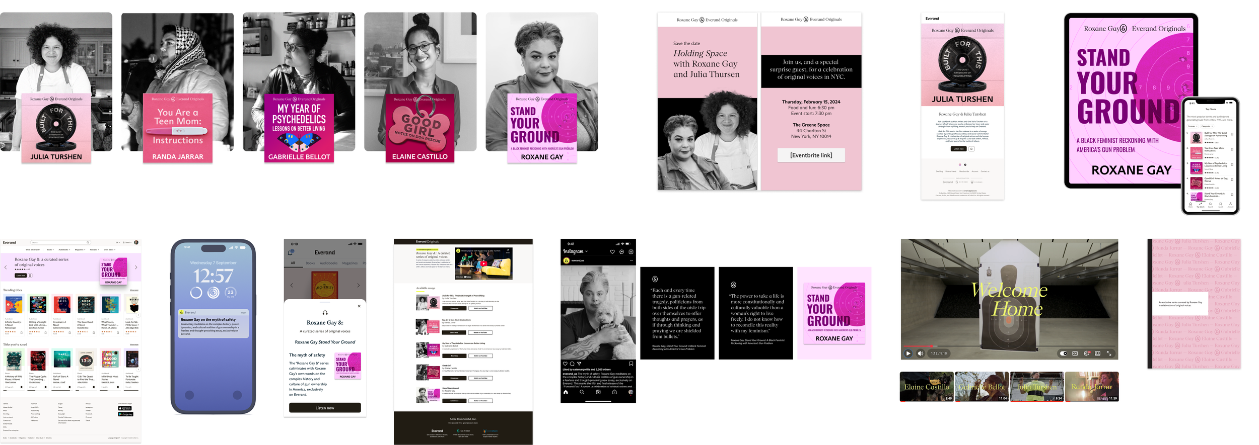  Campaign support spanning custom essay covers, live events, email, in-product placements, push notifications, landing pages, social media, and YouTube video. 