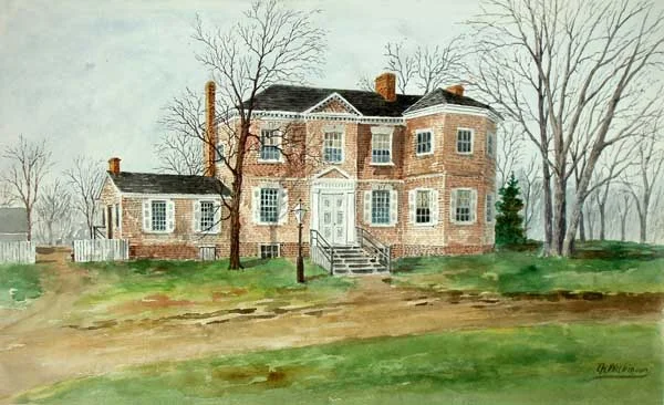 Watercolor rendering of Laurel Hill, T.K. Mitchum