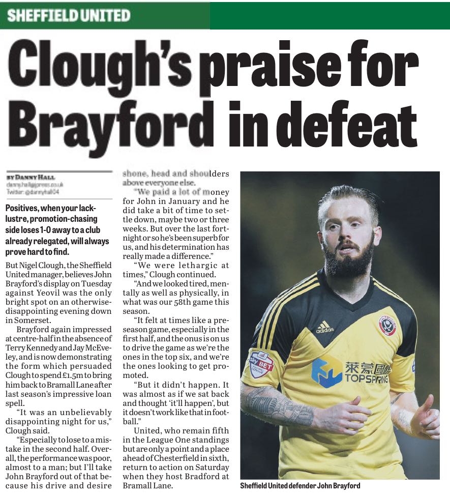 TOP MAN? John Brayford, 'star' of shambles at yeovil.
