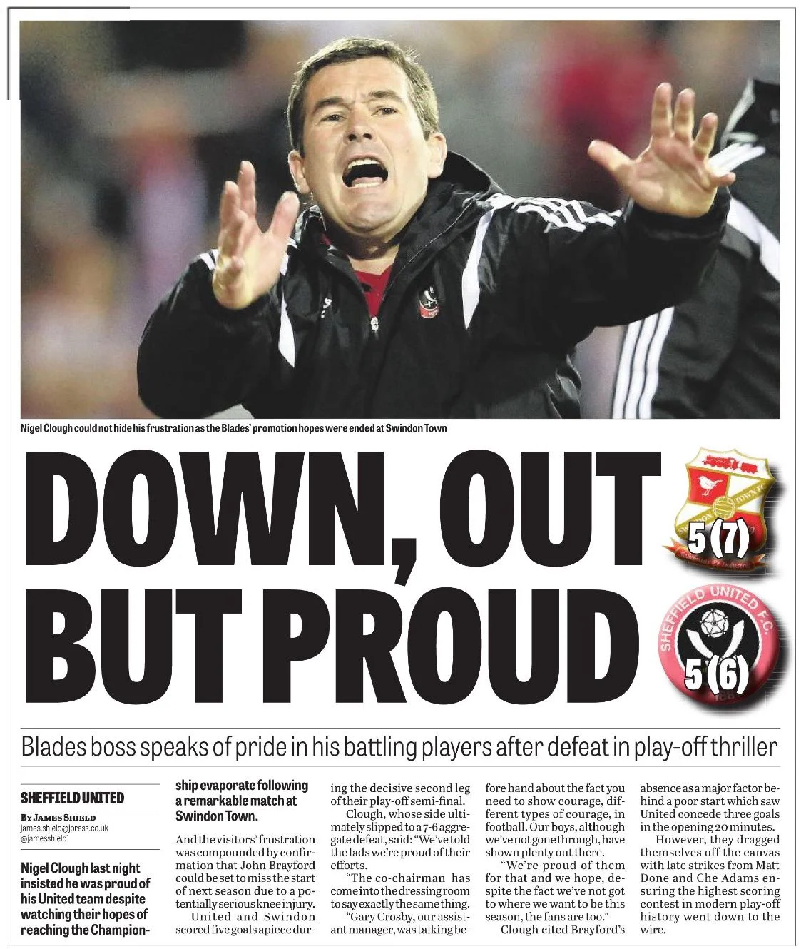 COLD COMFORT: HOW THE STAR REPORTED UNITED'S PLAY-OFF EXIT