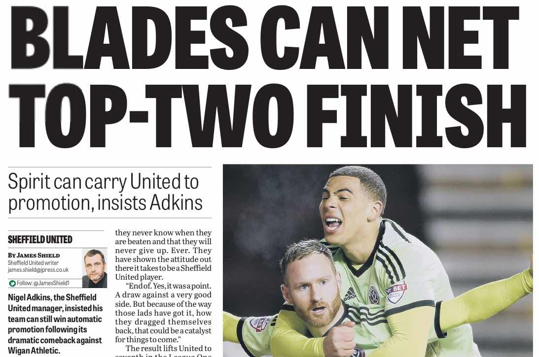 REPEAT AFTER ME: MANAGER NIGEL ADKINS FOLLOWING UNITED'S POINT AT WIGAN