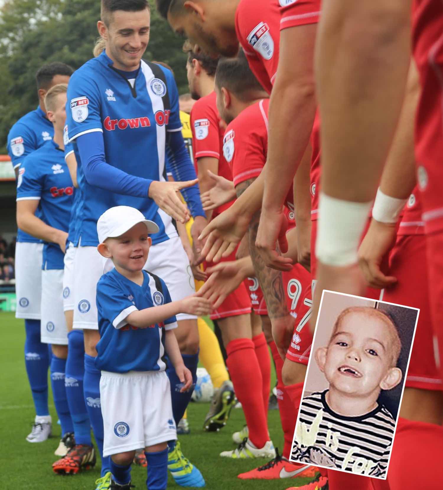 ALL SMILES: YOUNG JOSHUA AT SPOTLAND IN AUGUST AND, INSET, RECENTLY.