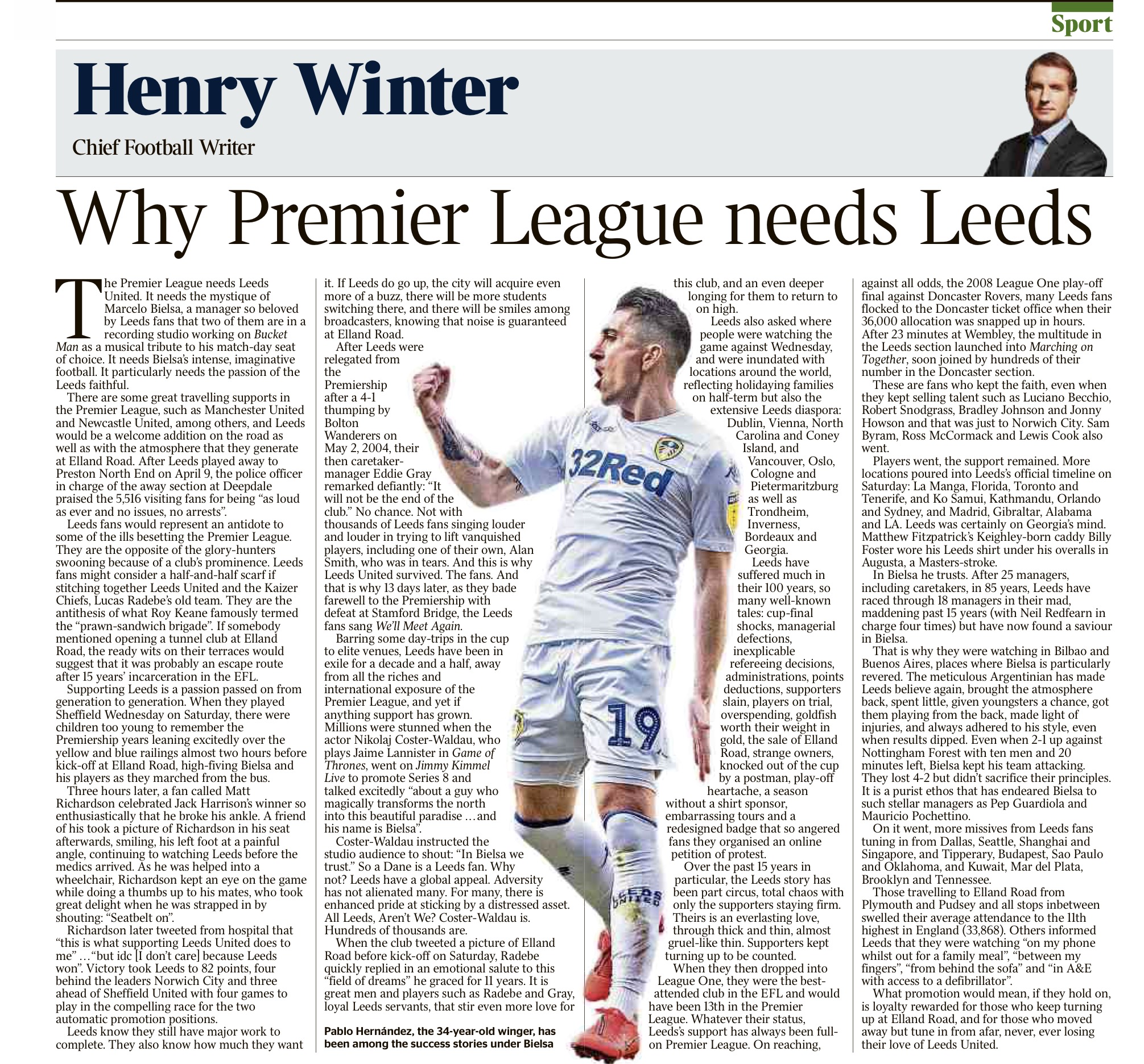 Henry Winter writing in The Times