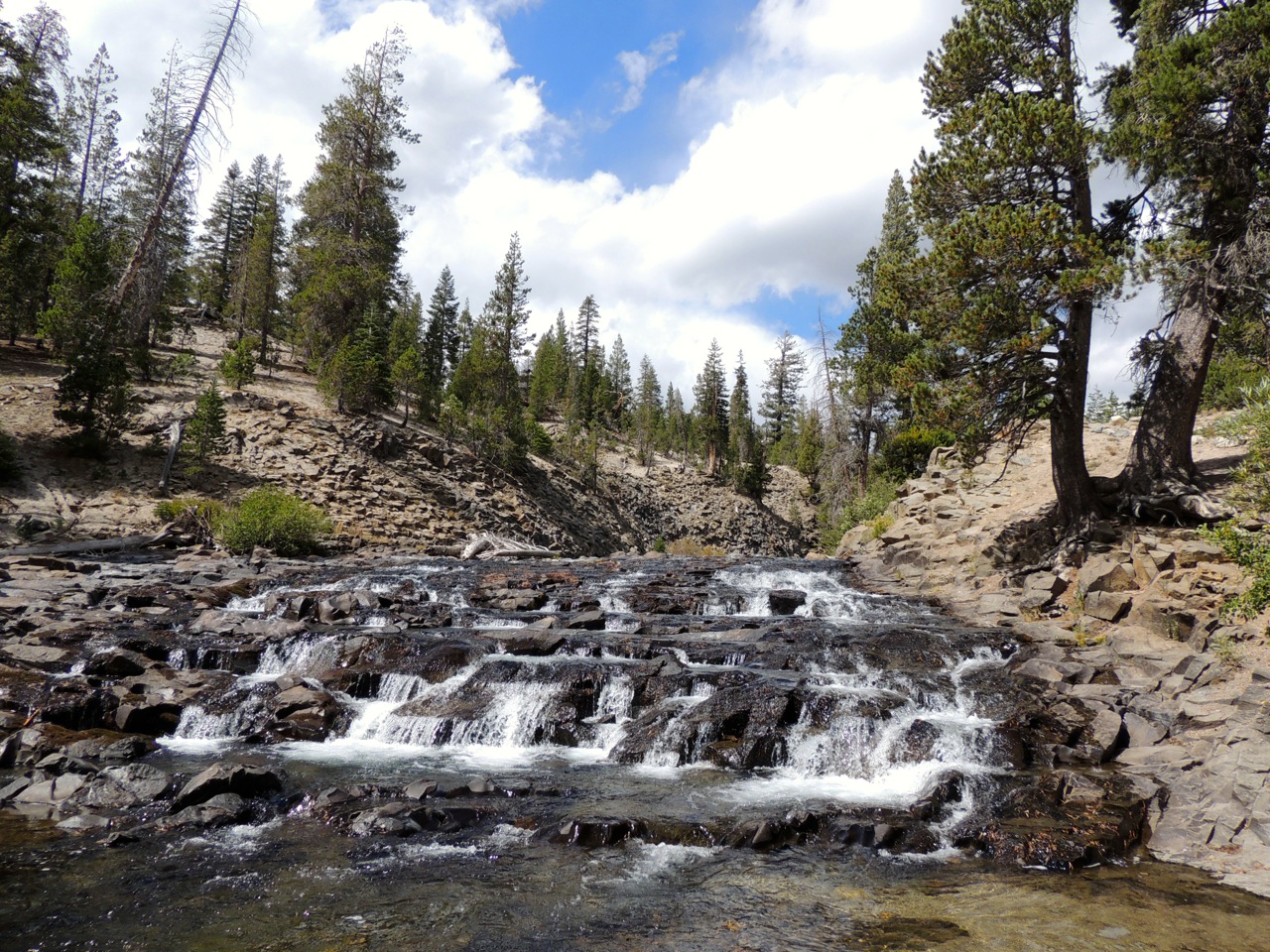 A cascade so close to our campground at Devil's Postpile that I could hear it from inside the campervan.