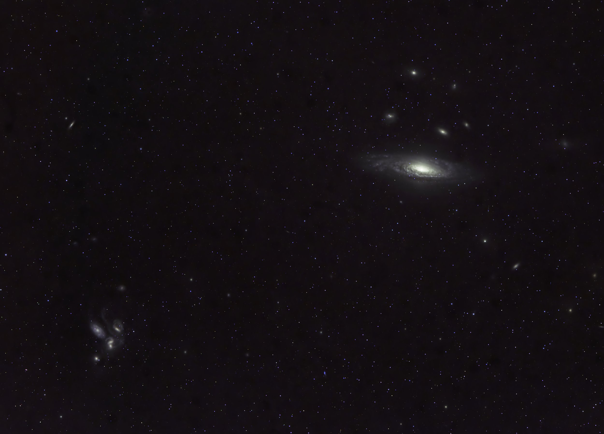 NGC 7331 and Stephan's Quintet (lower left)