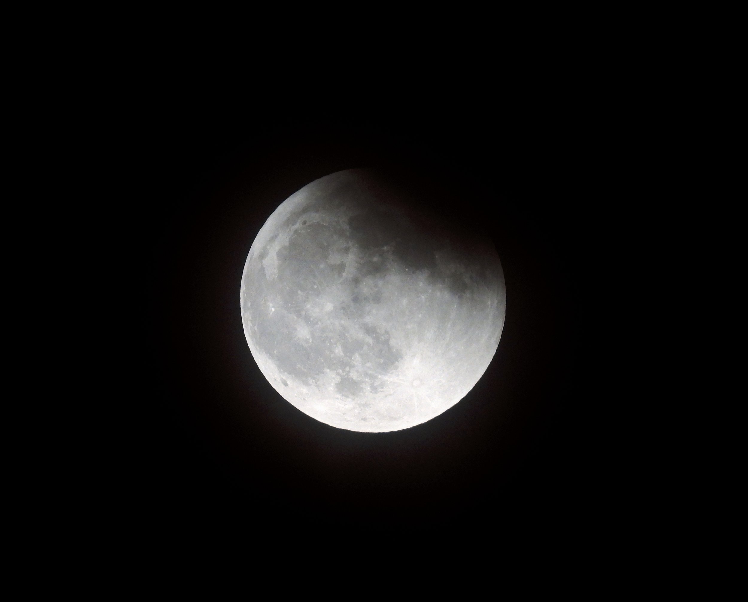 The beginning of a lunar eclipse