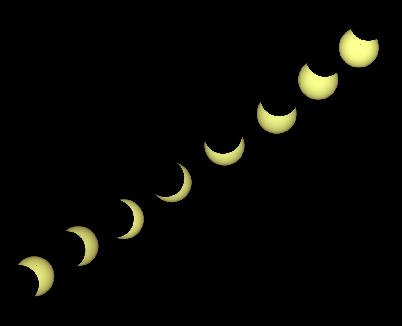 Partial solar eclipse sequence