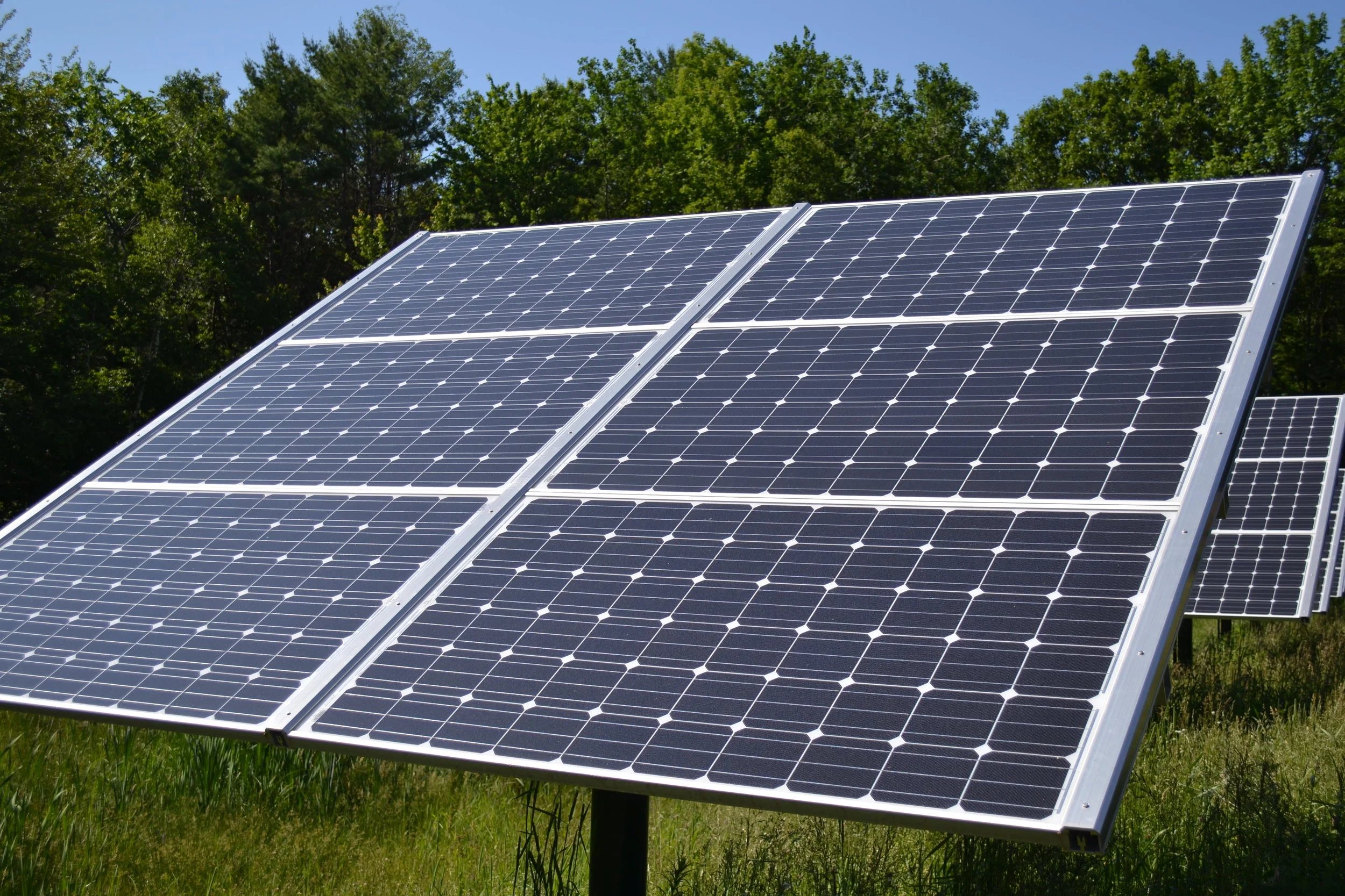 Fixed tilt solar array similar to those to be installed at Dublin School.