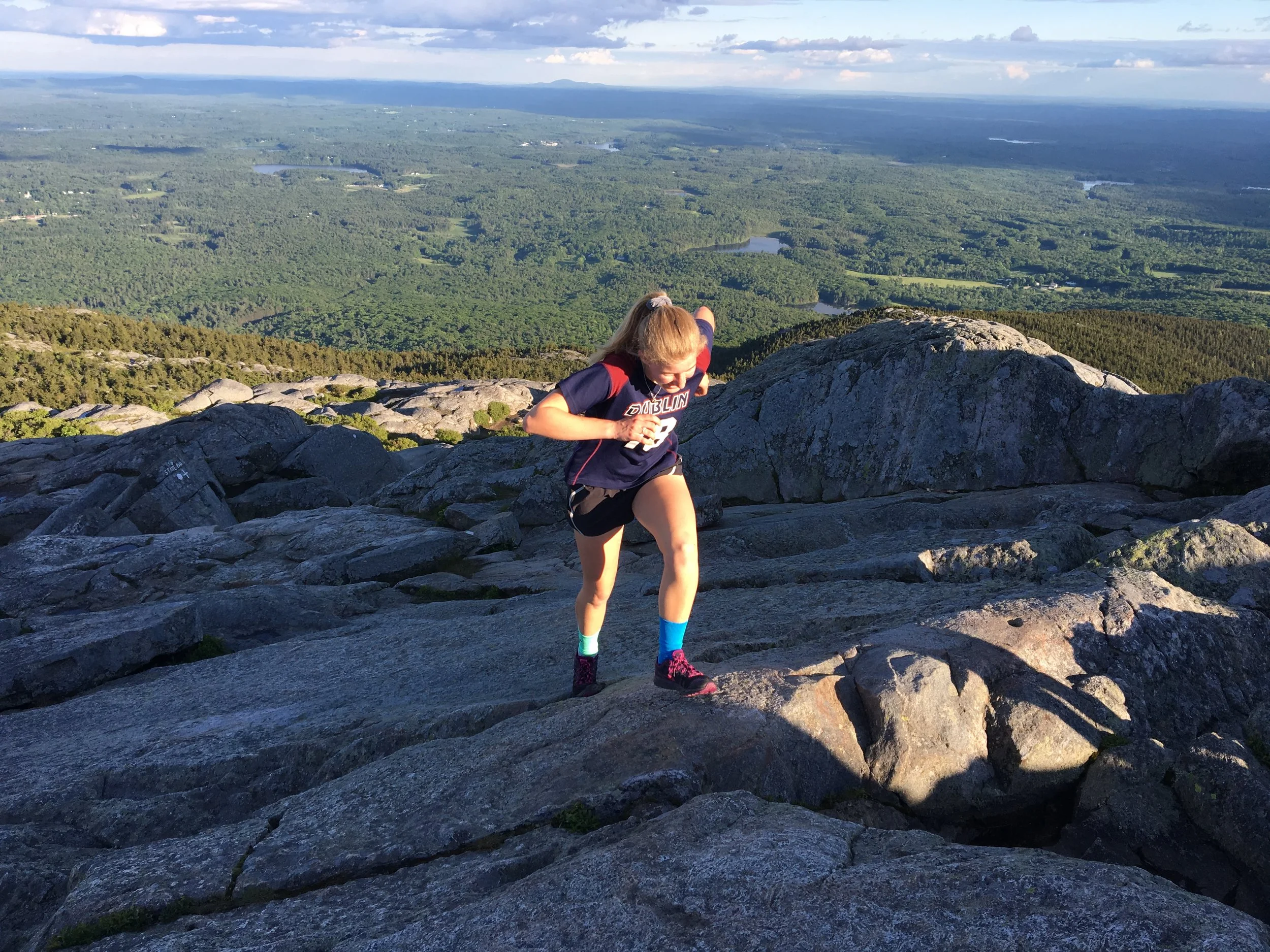 Aggie reaching the summit. 