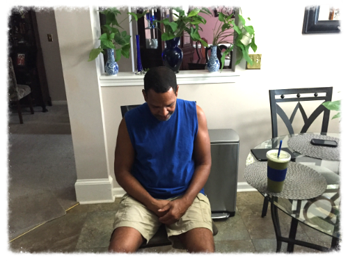 This is how daddy looked on "the morning of" the last time mom came here by herself. 