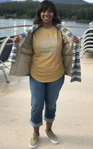 Me in my Mama Bear shirt that I bought the day before I left, which made me take an additional pair of shoes and crop jeans that I never wore again (at least 2 pounds of clothing)