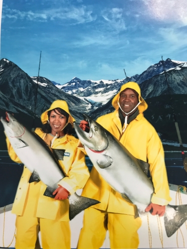We flipped through Julie's portfolio and I picked one of the least likely things I would do in Alaska. We got dressed in the props and Julie worked her magic.
