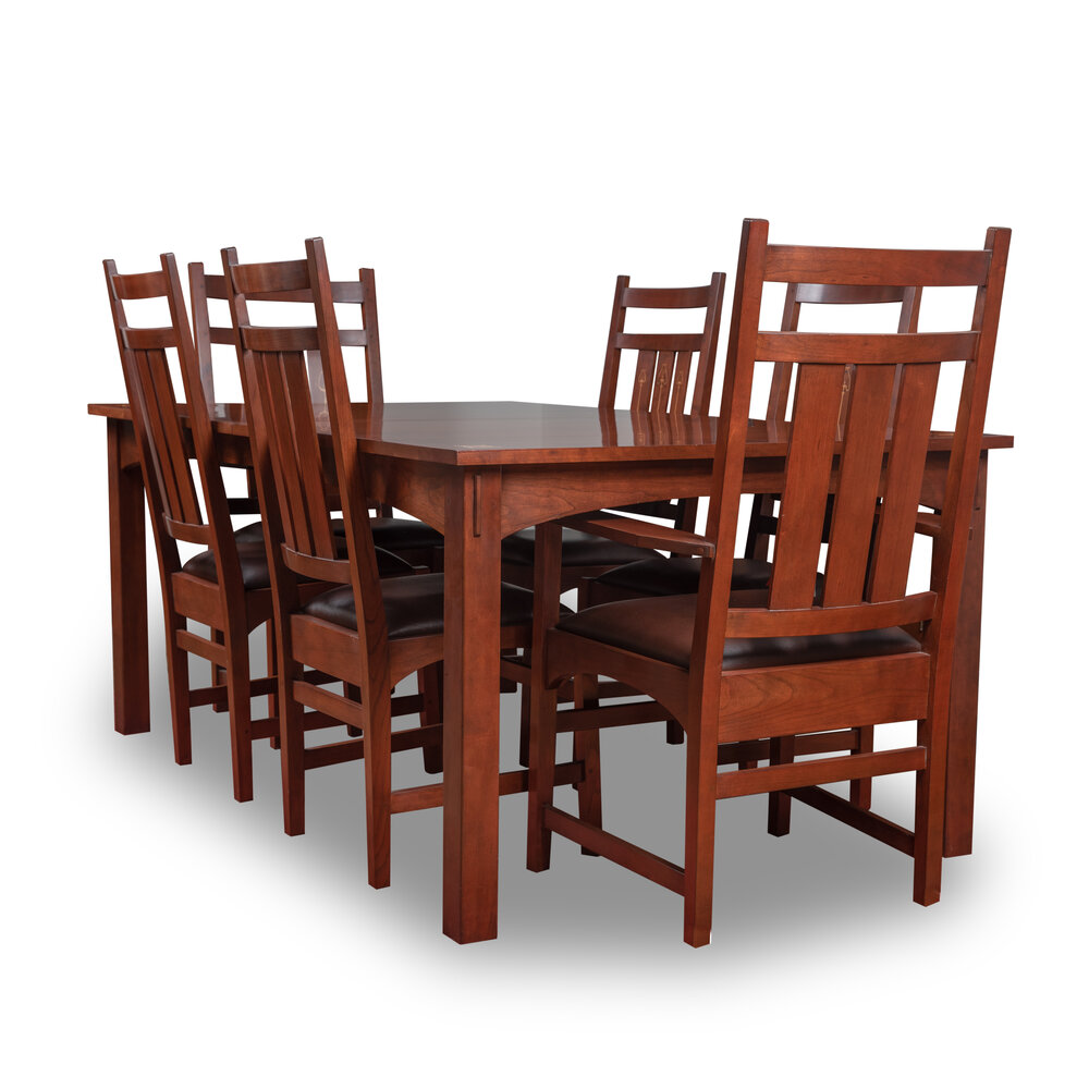 Harvey Ellis 7 Piece Dining Set, Stickley Dining Room Table And Chairs Set