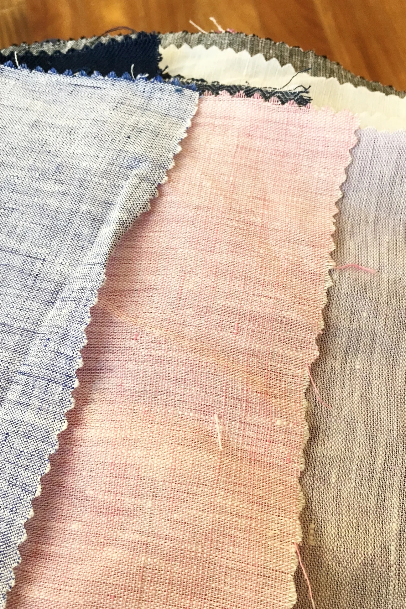 Linen and cotton swatches.