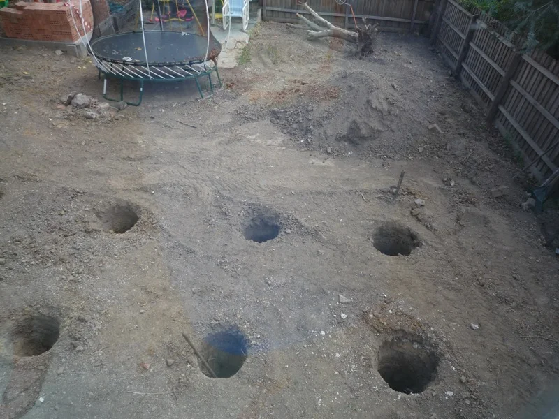 Bernie dug 5 holes