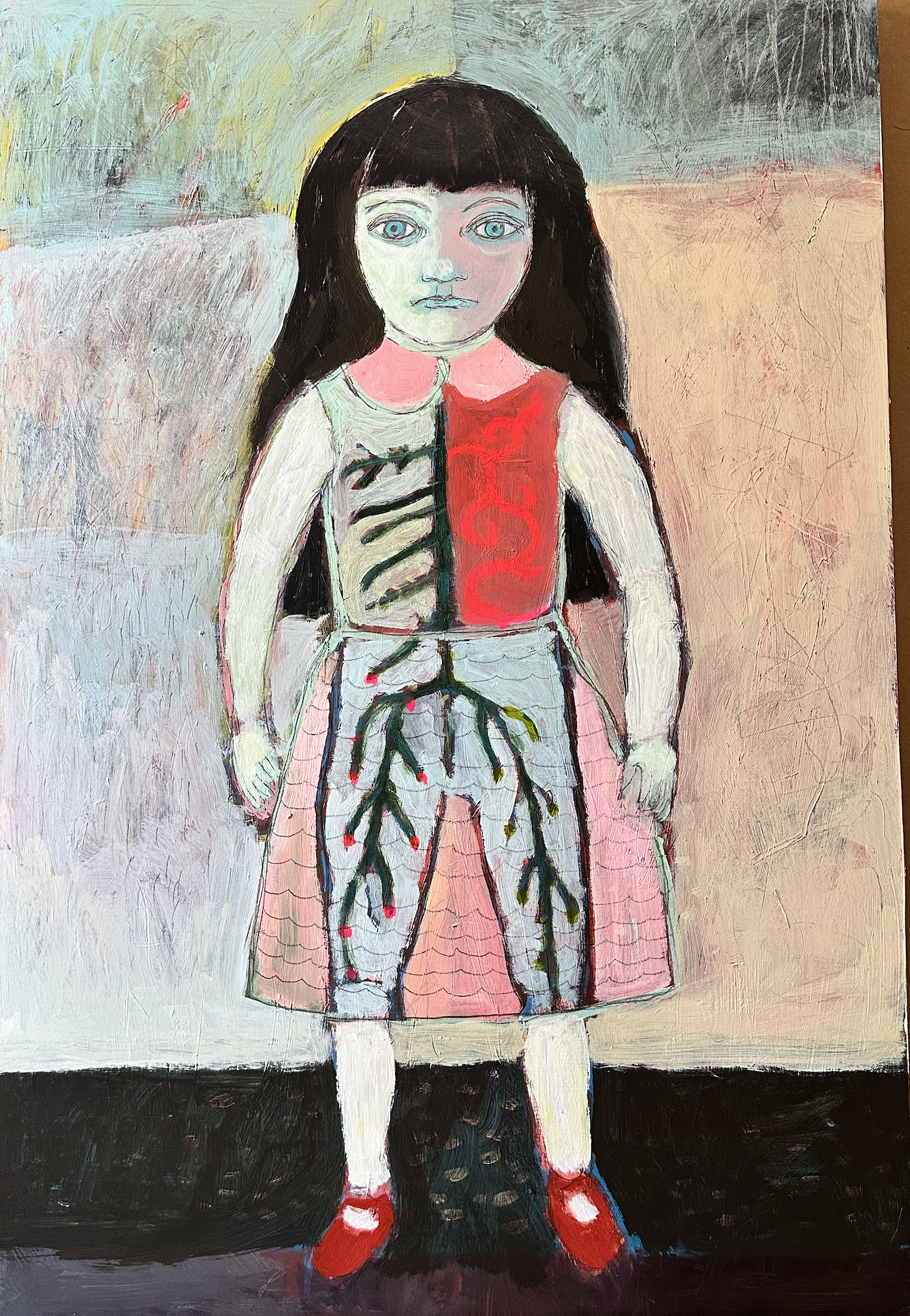 Whole Hearted, Mixed media, 24" x 36", 2025, $1250