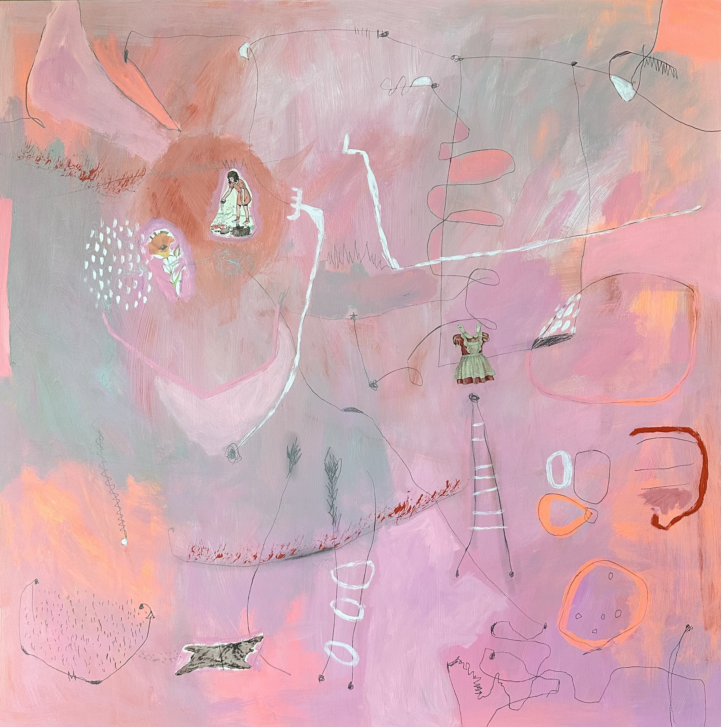 Untitled #3, Mixed media, 36" x 36", 2022, $1950