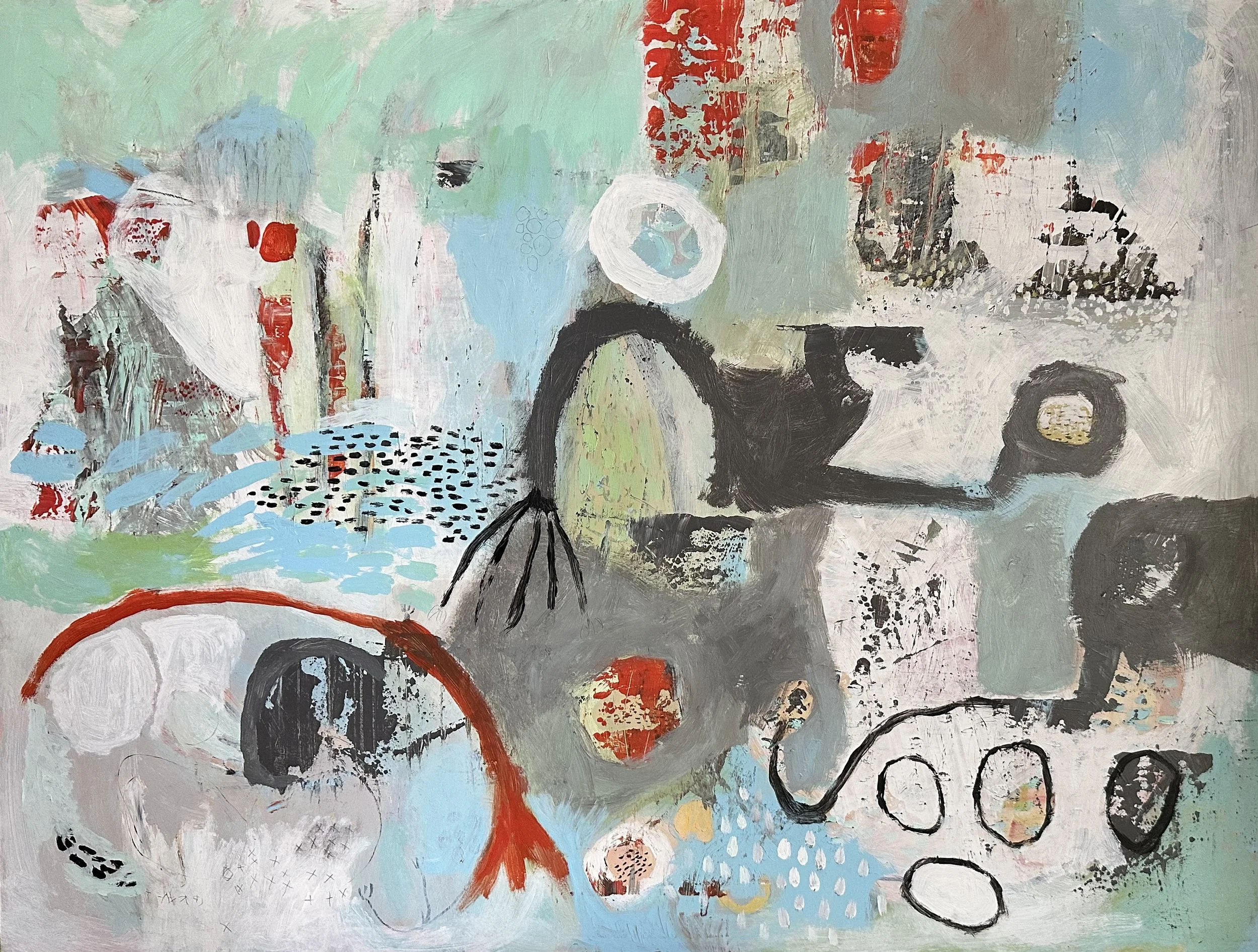 Walk in the Woods, Mixed media, 40" x 30", 2022, $1795