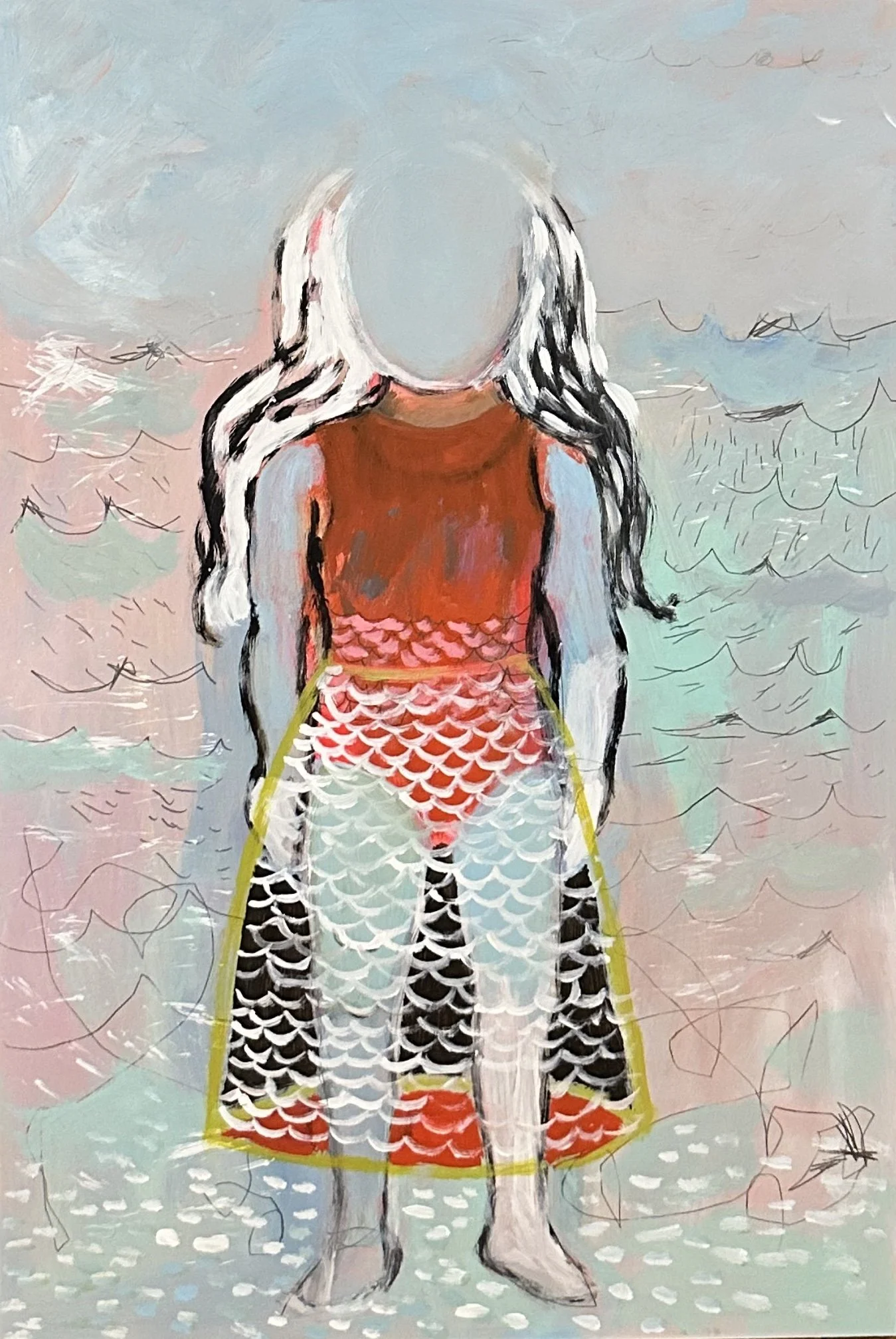 Floating, Mixed media, 24" x 36", 2025, $1250