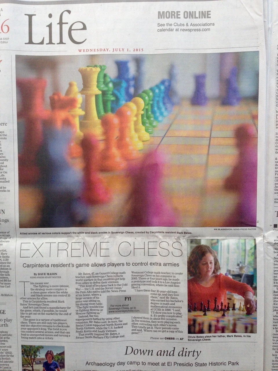The front page of the LIFE section