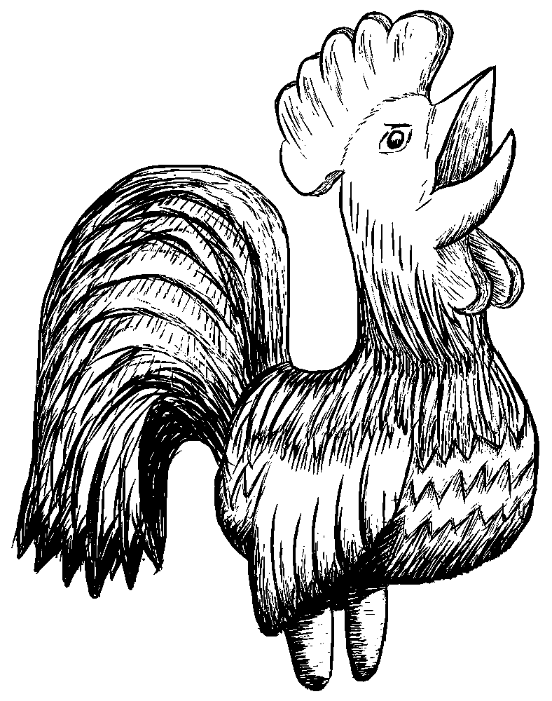 Carved Wooden Rooster