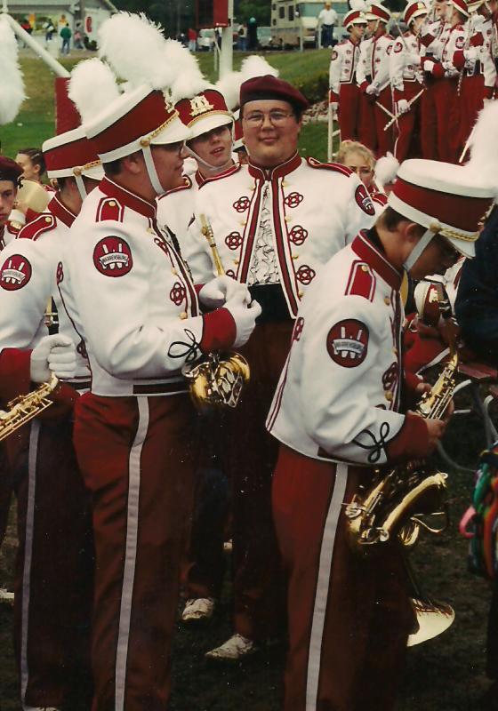  The best part of playing the tuba during marching band was getting to wear the beret! 