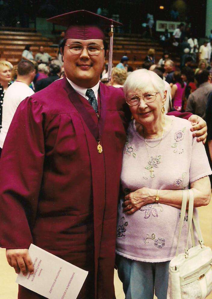  High School graduation with my Grandma Turk. 