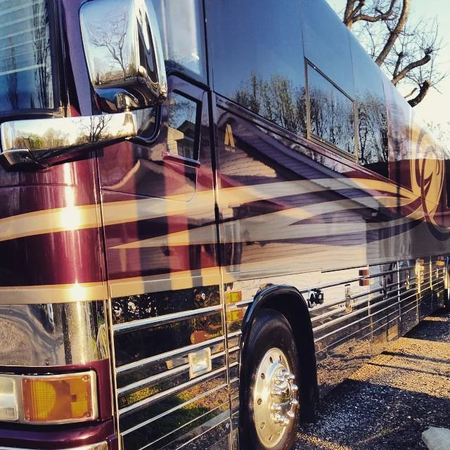 First tour bus I've ever traveled on. This thing was amazing, and longer than a few of the churches we played. 