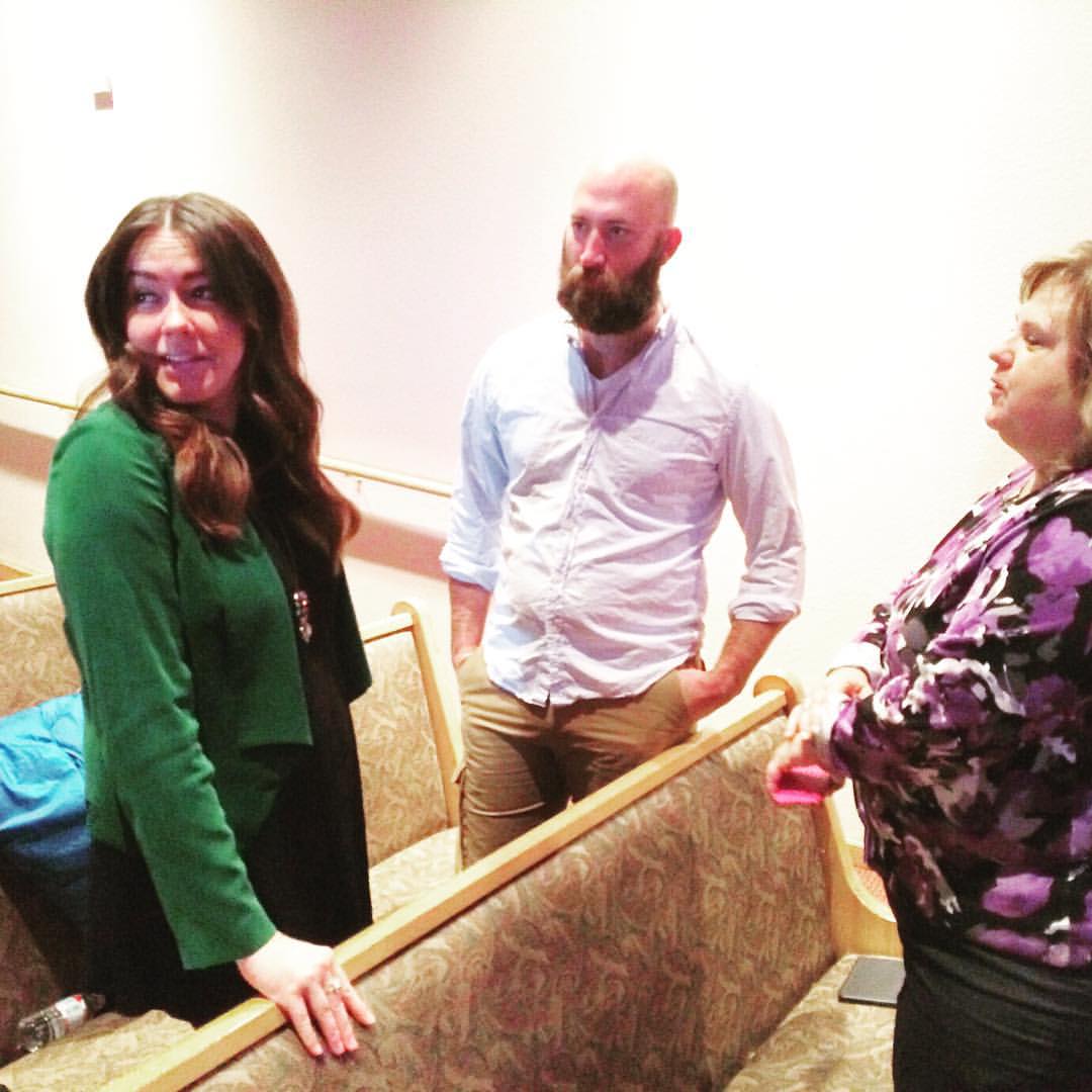 L to R: Lindsay McCaul-Mattingly, Mark Mattingly, and Kathy, the event coordinator.