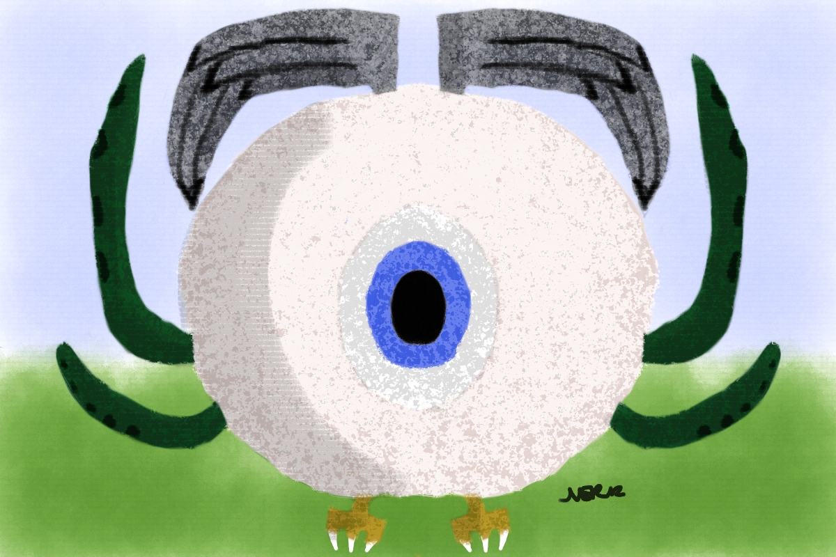 Worst Scary Eye Creature Ever, made in corel painter
