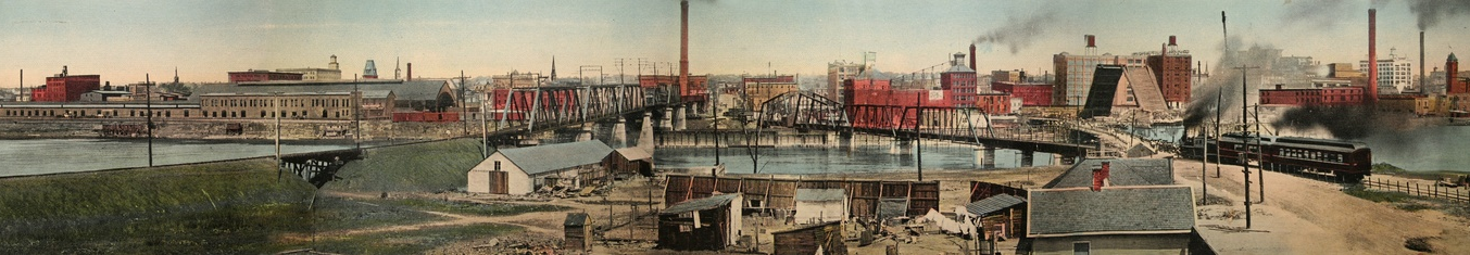 Looking east from East Peoria to Peoria IL, 1911