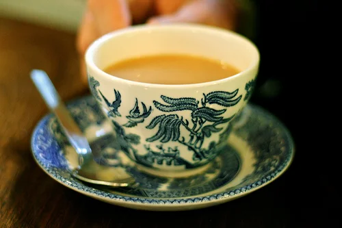 Blue Willow Teacup and Saucer.
