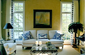 blue willow inspired living room from Blue Willow Interiors