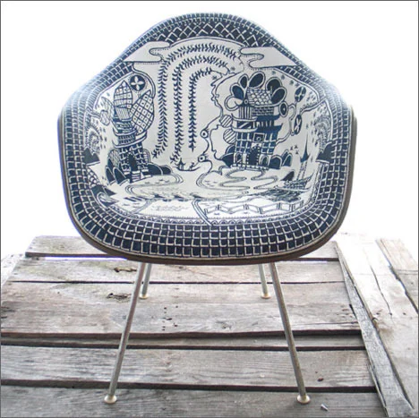 The Blue Willow Chair by Linda and John Meyers.