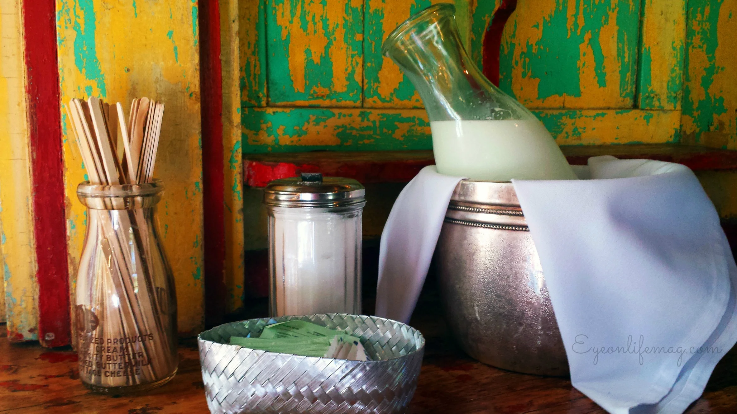 breakfast organic fresh cream and stir sticks at Los Poblanos New Mexico.jpg