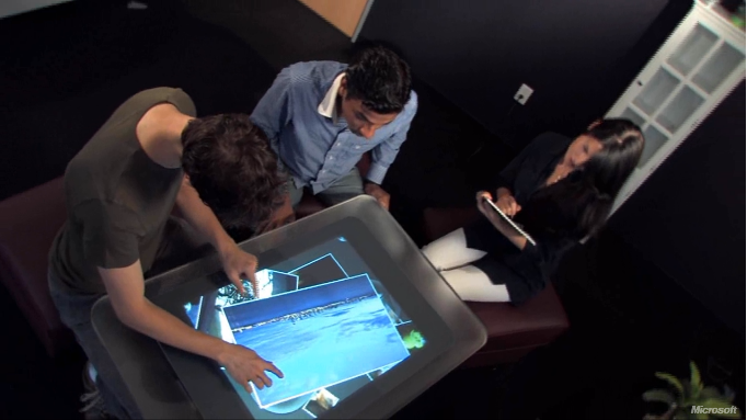 The author user testing the Microsoft Surface mixed reality device to determine its intuitiveness and usability (Microsoft)